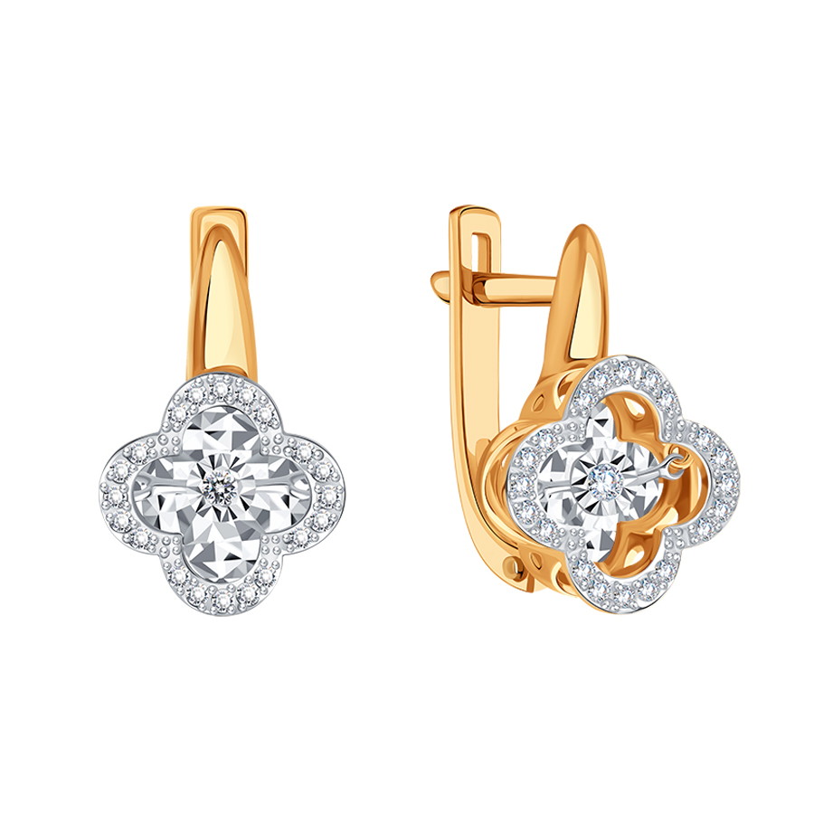 Серьги из золота с камнем Бриллиант,  фото, цены