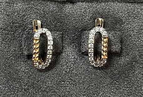 Серьги из золота с камнем Фианит фото, цены