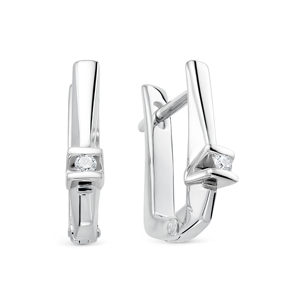 Серьги из золота с камнем Бриллиант фото, цены