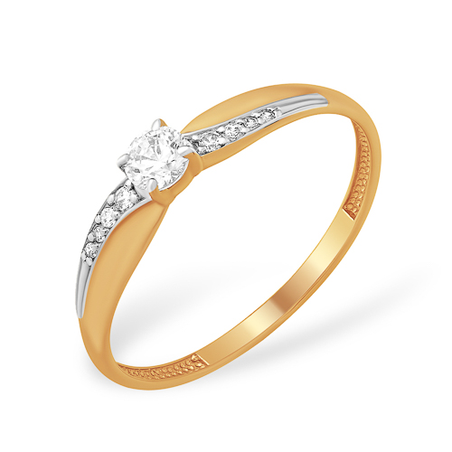 Кольцо из золота с камнем Фианит фото, цены