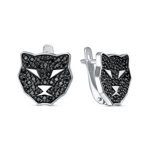 Серьги из серебра с камнем Фианит фото, цены