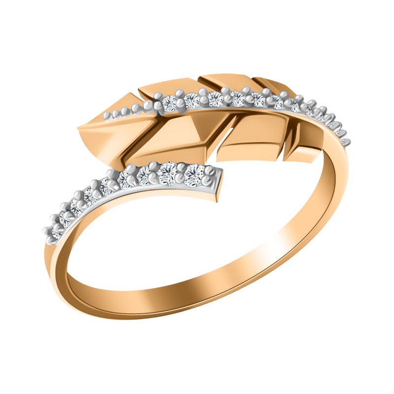 Кольцо из золота с камнем Фианит фото, цены