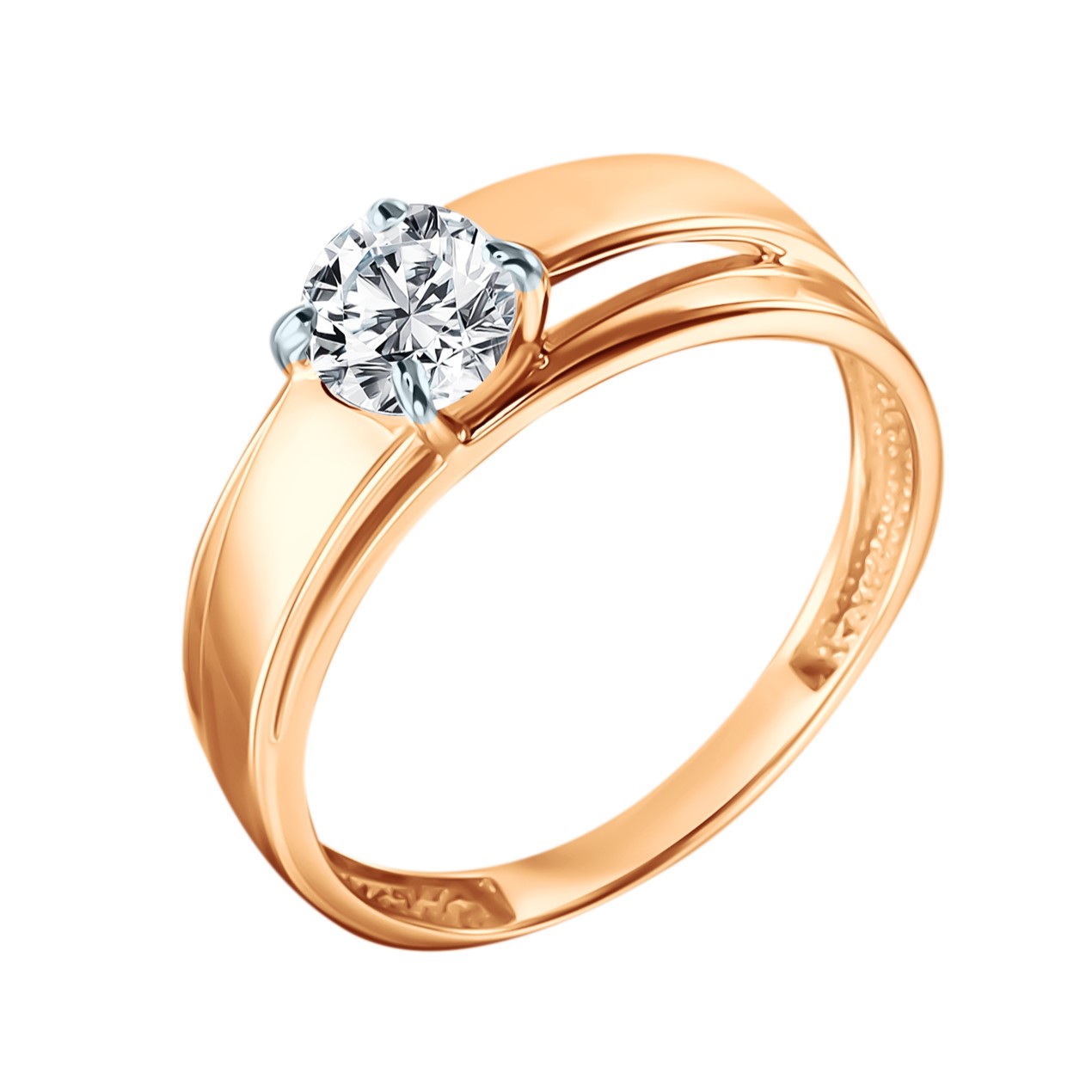 Кольцо из золота с камнем Фианит фото, цены