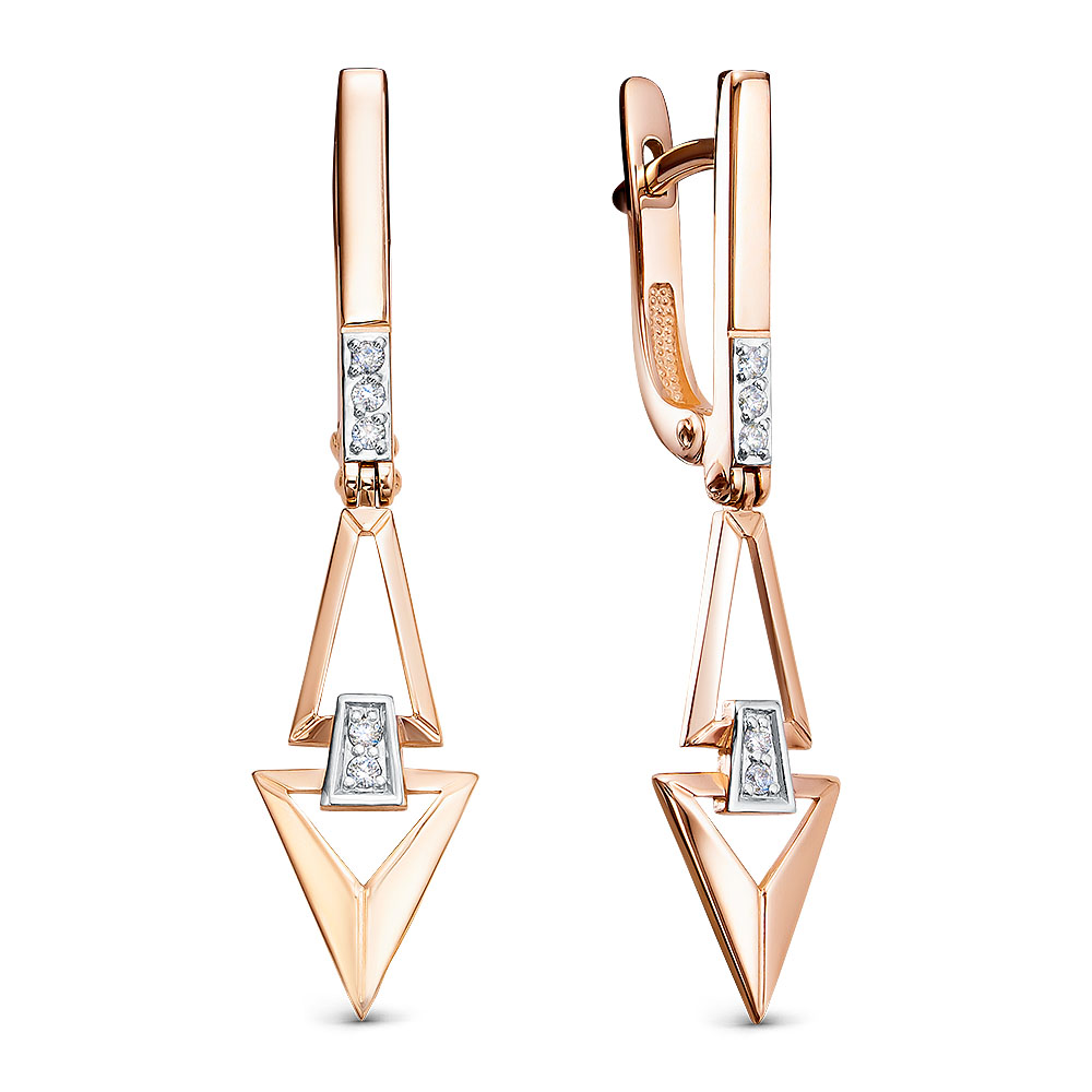 Серьги из золота с камнем Бриллиант фото, цены