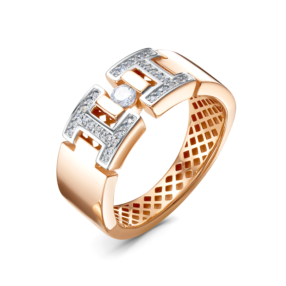 Кольцо из золота с камнем Фианит фото, цены