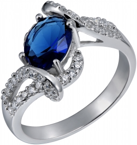 Кольцо из серебра с камнем Циркон фото, цены