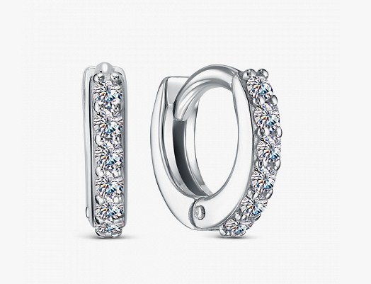 Серьги из серебра с камнем Фианит фото, цены