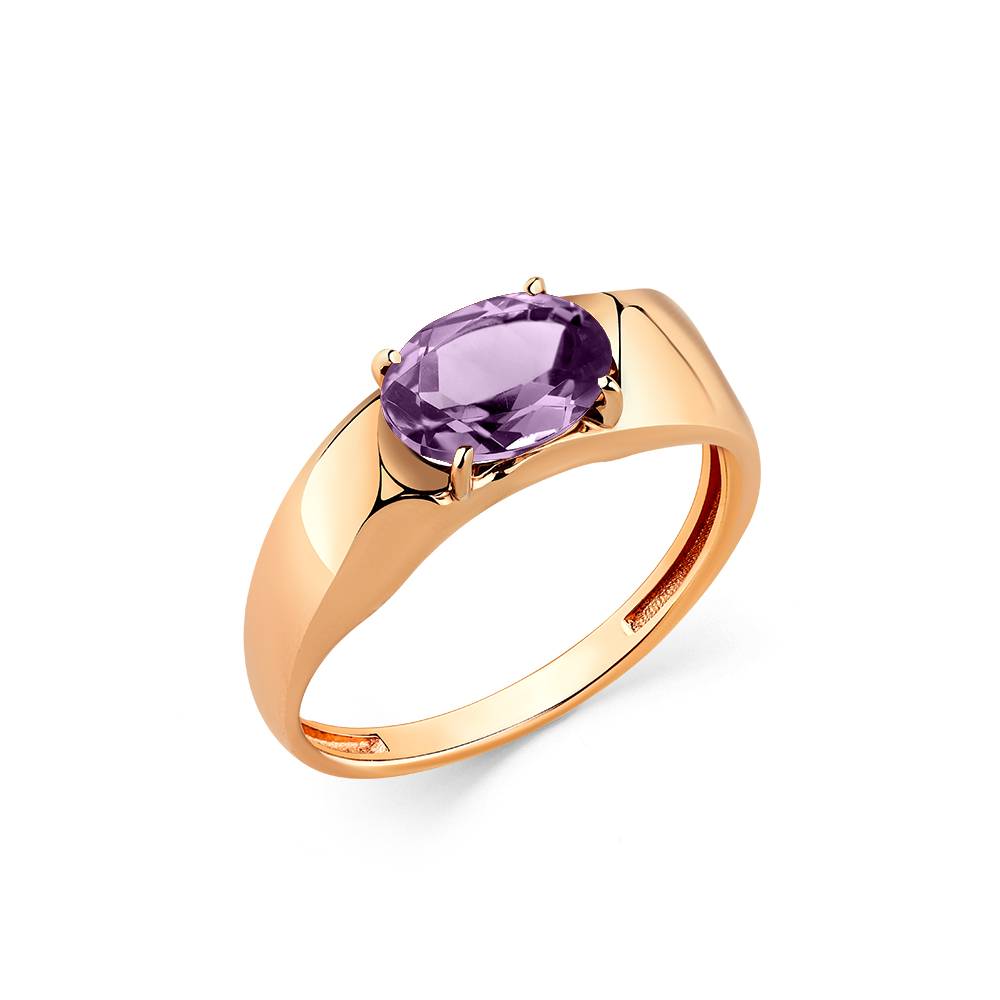 Кольцо из золота с камнем александрит синт. фото, цены