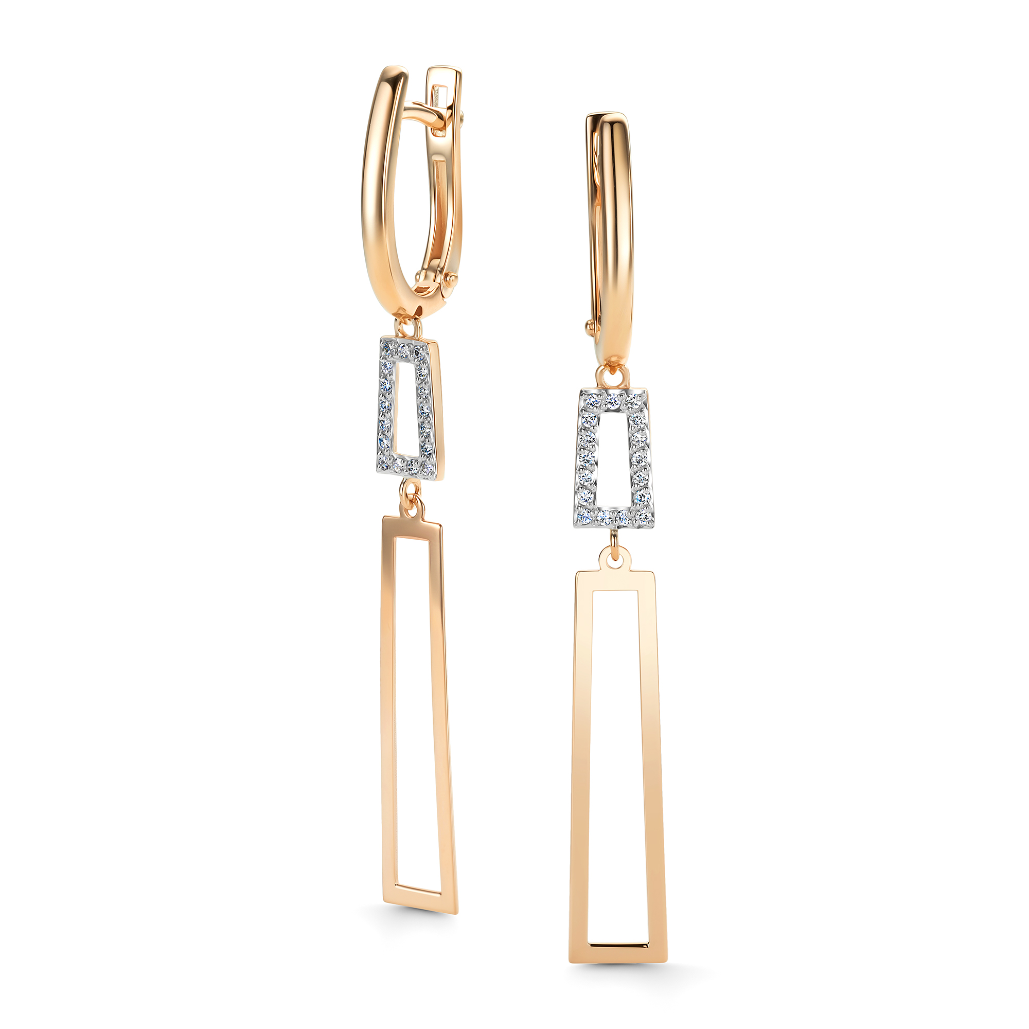 Серьги из золота с камнем Бриллиант фото, цены