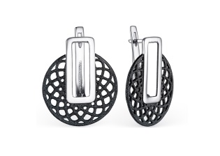 Серьги из серебра с камнем вставками эмали фото, цены