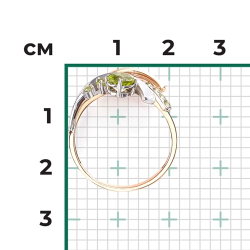 Кольцо из золота с камнем Хризолит фото, цены