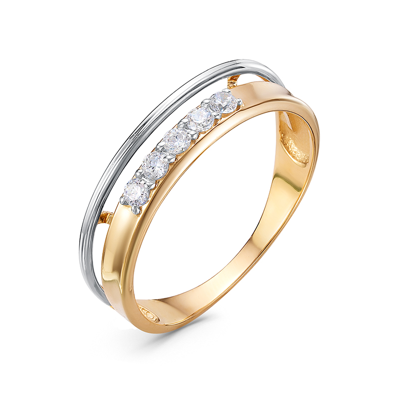 Кольцо из золота с камнем Фианит фото, цены