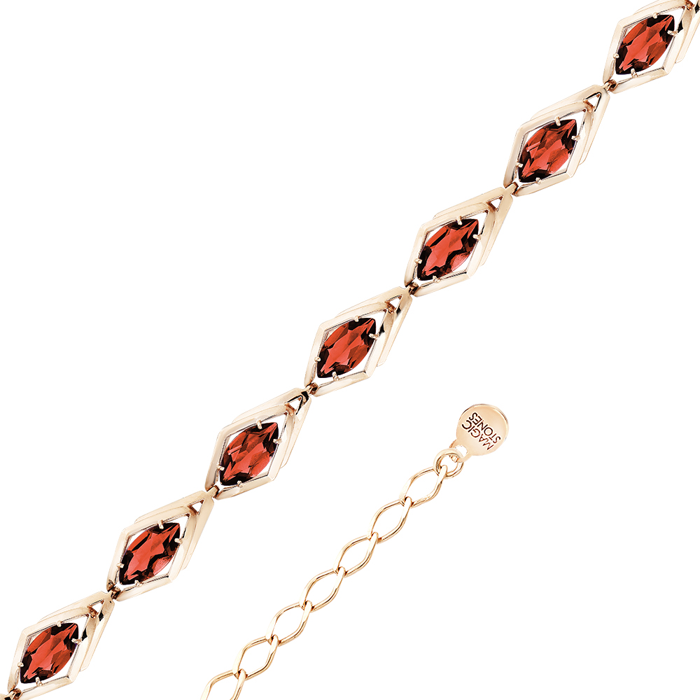 Браслет из золота с камнем Гранат фото, цены