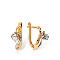 Серьги из золота с камнем Бриллиант фото, цены