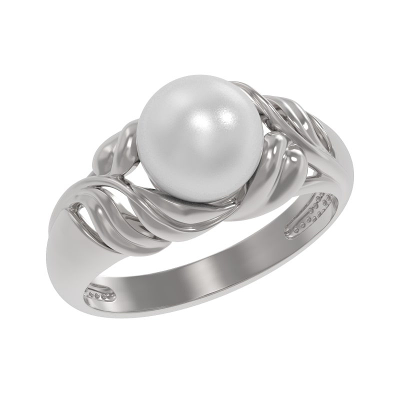 Кольцо из серебра с камнем Жемчуг фото, цены