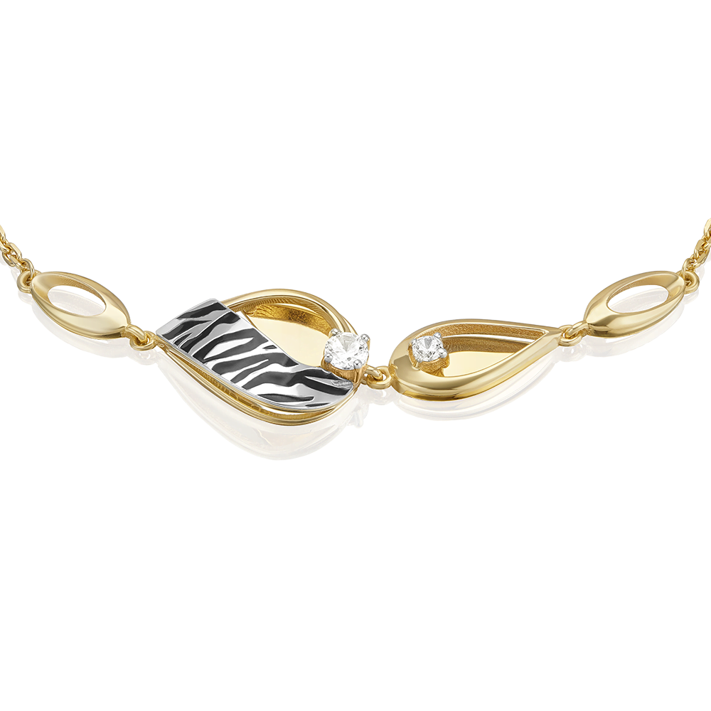 Браслет из золота с камнем Фианит, вставками эмали фото, цены