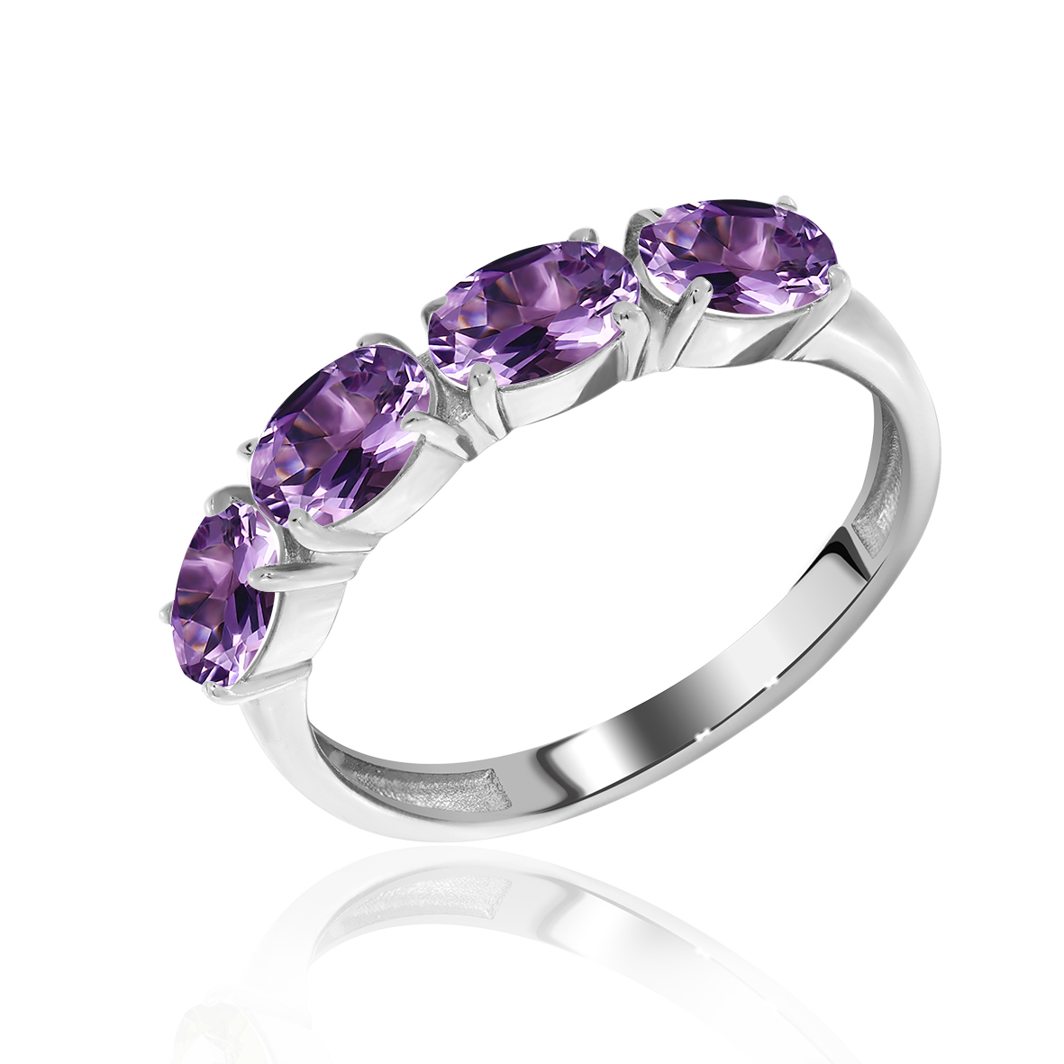 Кольцо из серебра с камнем аметист фото, цены