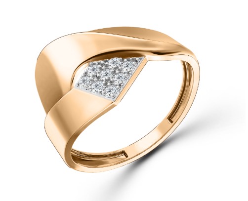 Кольцо из золота с камнем Фианит фото, цены