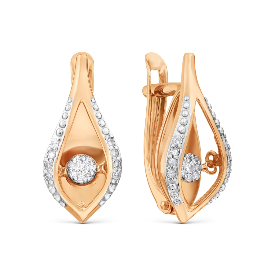 Серьги из золота с камнем Бриллиант,  фото, цены