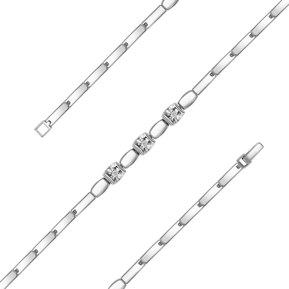 Браслет из серебра с камнем Бриллиант фото, цены