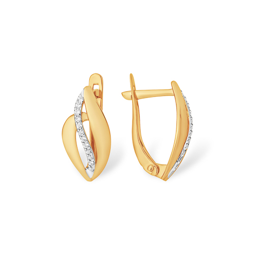 Серьги из золота с камнем Фианит фото, цены