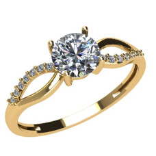 Кольцо из золота с камнем Фианит фото, цены