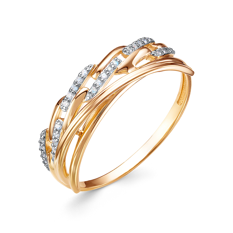 Кольцо из золота с камнем Фианит фото, цены