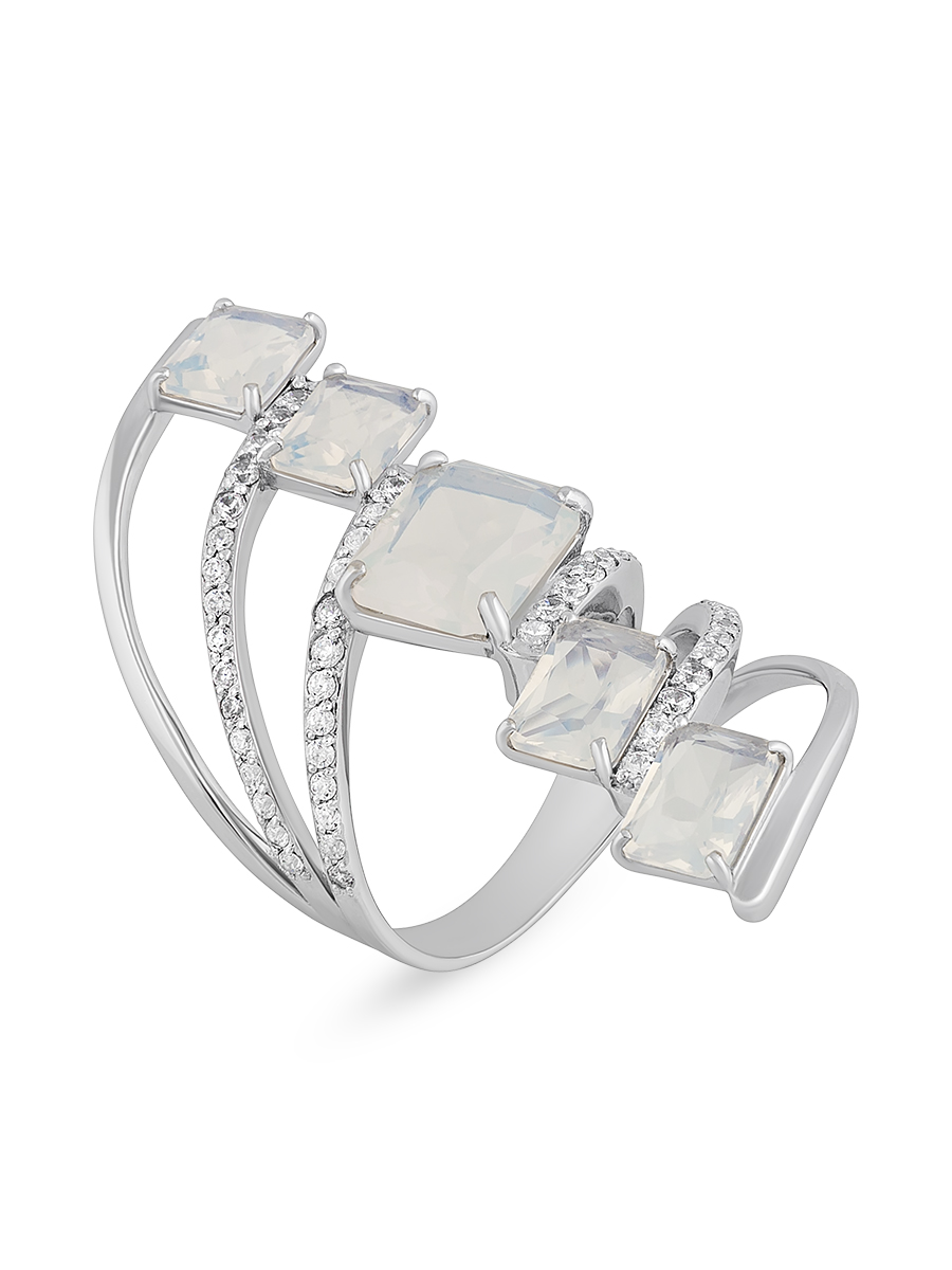 Кольцо из серебра с камнем Фианит, Ситалл фото, цены