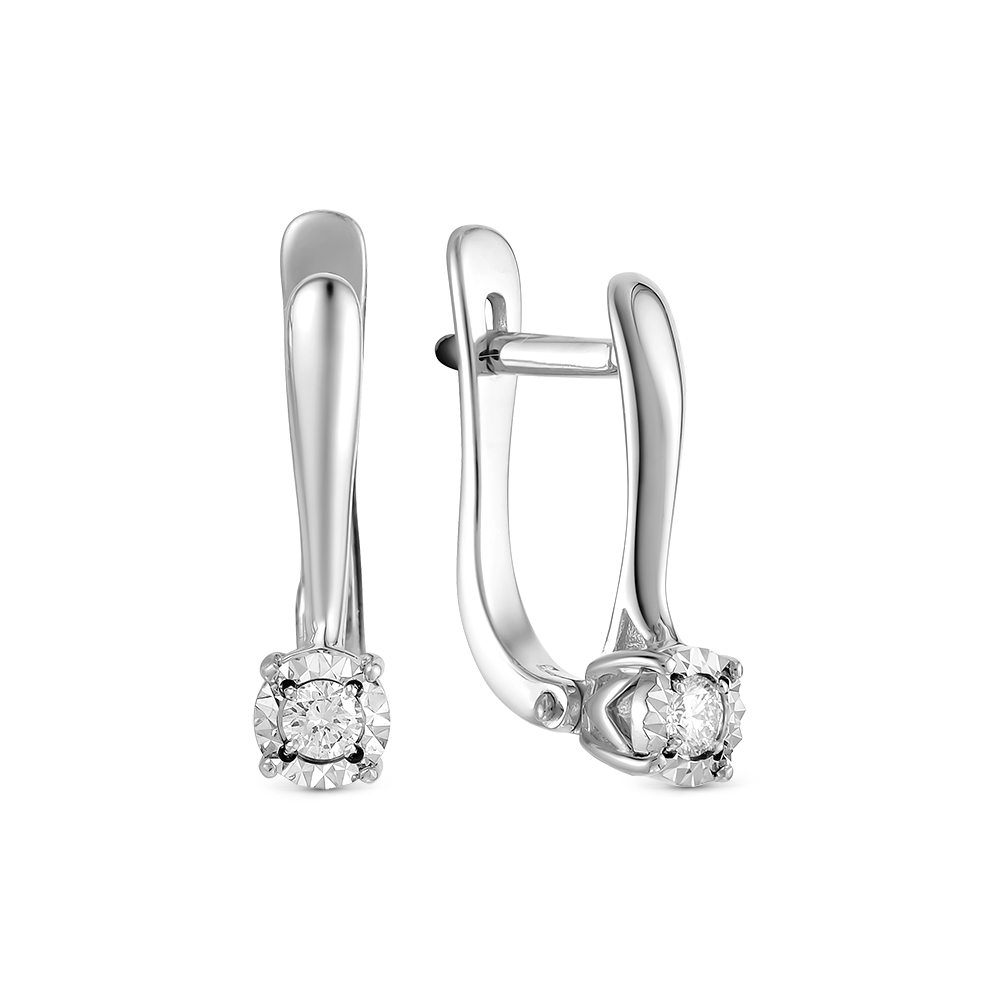 Серьги из золота с камнем Бриллиант фото, цены