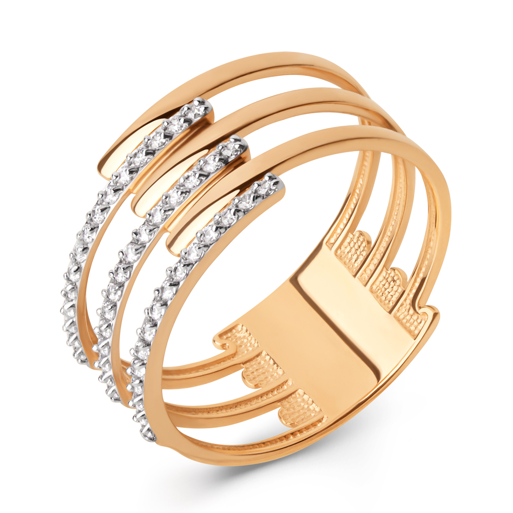 Кольцо из золота с камнем Фианит фото, цены