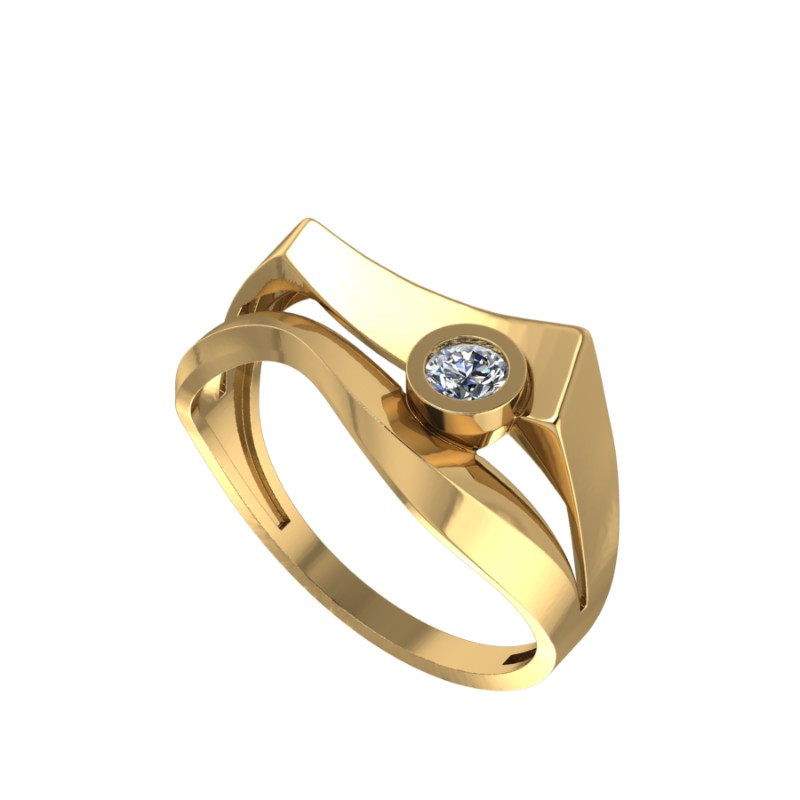 Кольцо из золота с камнем Фианит фото, цены