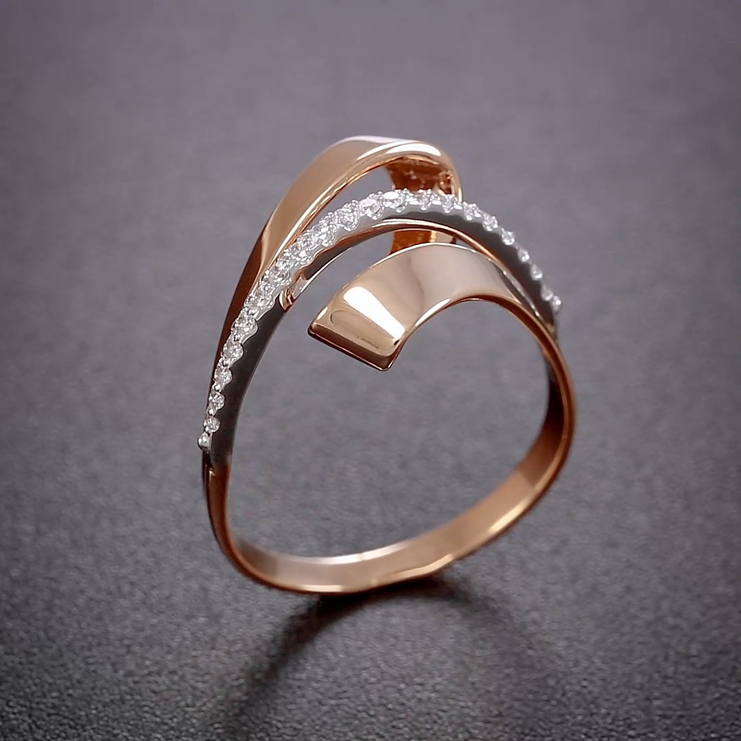 Кольцо из золота с камнем Фианит фото, цены