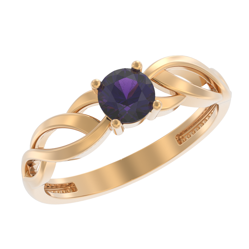 Кольцо из золота с камнем аметист фото, цены