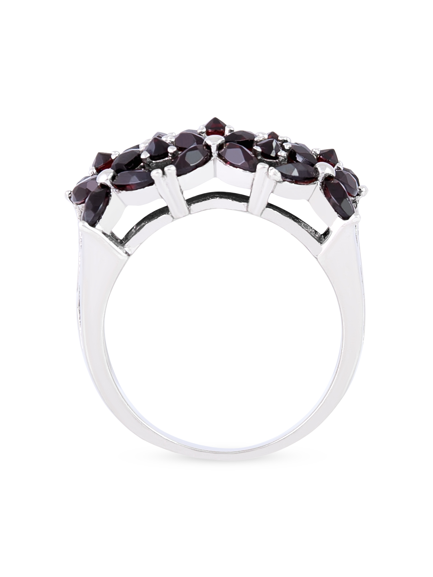 Кольцо из серебра с камнем Гранат фото, цены