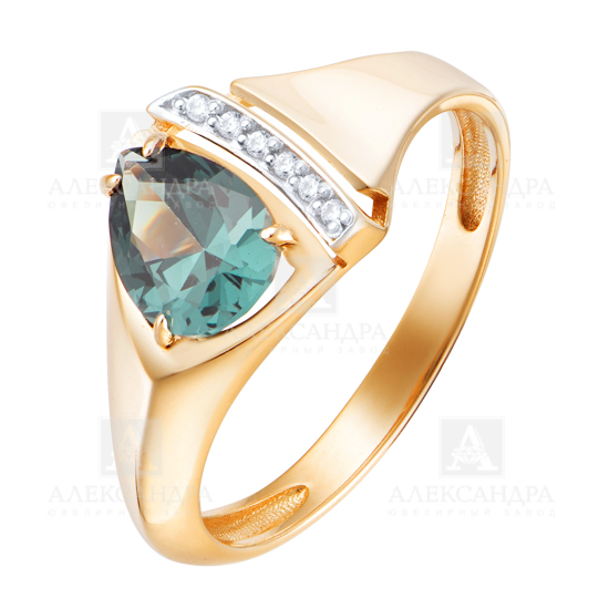 Кольцо из золота с камнем Фианит, Ситалл фото, цены