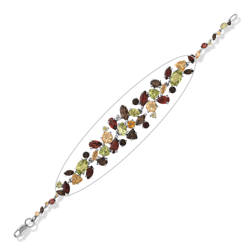 Браслет из серебра с камнем Гранат фото, цены