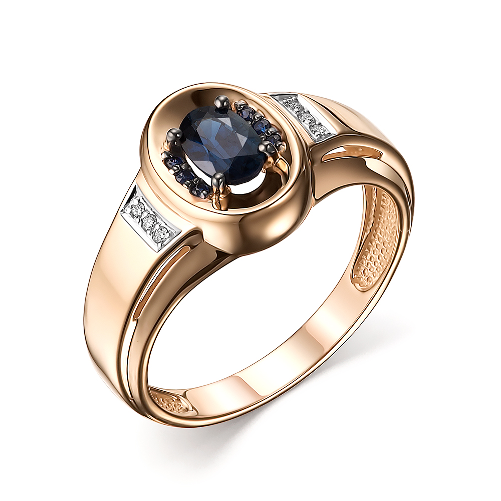 Кольцо из золота с камнем Бриллиант, Сапфир фото, цены