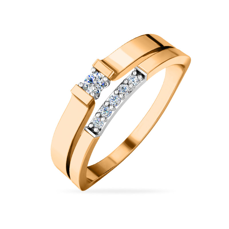 Кольцо из золота с камнем Фианит фото, цены