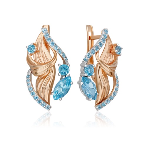 Серьги из золота с камнем Топаз фото, цены