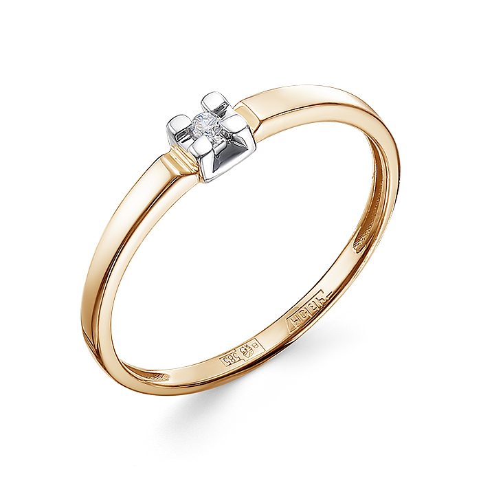 Кольцо из золота с камнем Бриллиант фото, цены