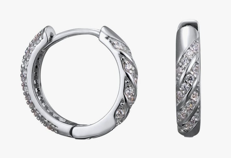 Серьги из серебра с камнем Циркон фото, цены