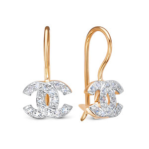 Серьги из золота с камнем Фианит фото, цены