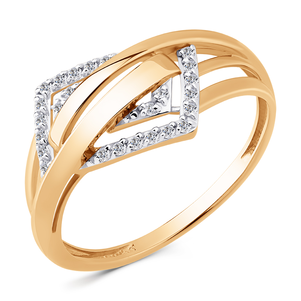 Кольцо из золота с камнем Фианит фото, цены