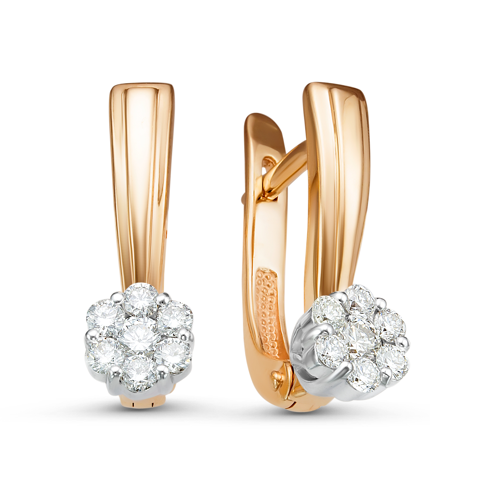 Серьги из золота с камнем Бриллиант фото, цены