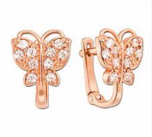 Серьги из золота с камнем Фианит фото, цены