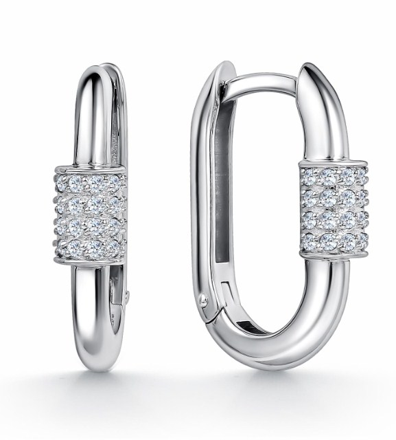 Серьги из серебра с камнем Фианит фото, цены