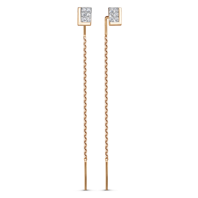 Продевки из золота с камнем Фианит фото, цены