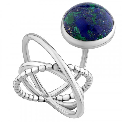 Кольцо из серебра с камнем Лабрадор фото, цены