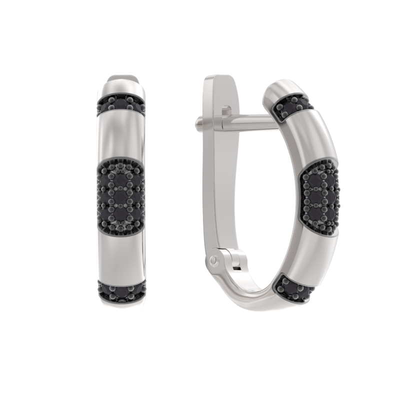 Серьги из серебра с камнем Шпинель фото, цены