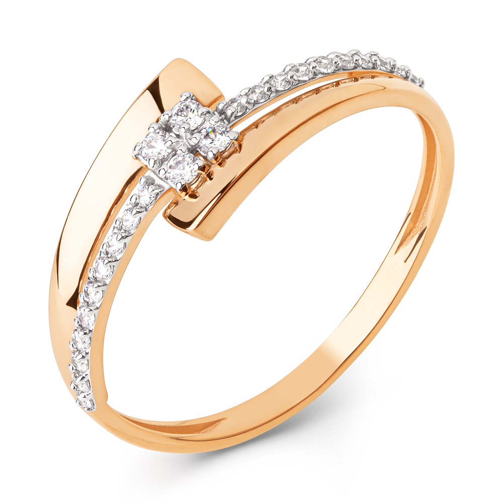 Кольцо из золота с камнем Фианит фото, цены